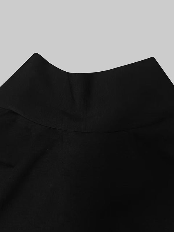 Darna | Puff‑Sleeve Mock‑Neck Maxi Dress