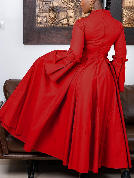 Netilda | Elegant V‑Neck Flare‑Sleeve Dress