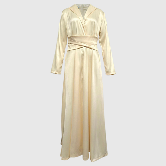 Ralella | Elegant Pleated V-Neck Maxi Dress