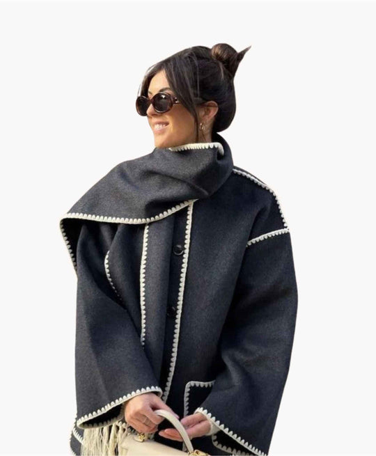 Zyra | Fringed Scarf Jacket