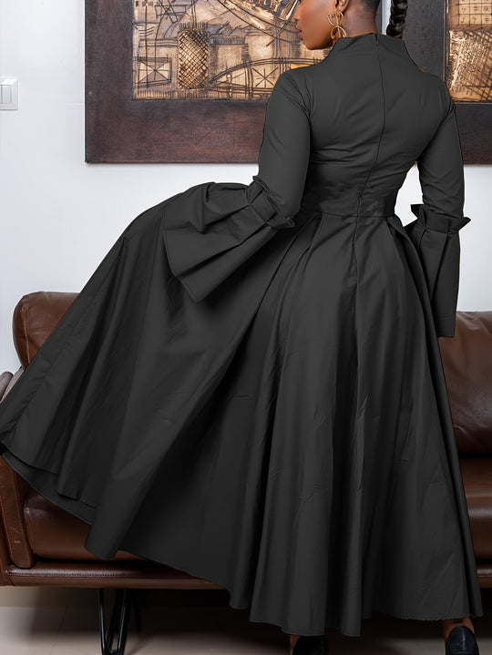 Netilda | Elegant V‑Neck Flare‑Sleeve Dress