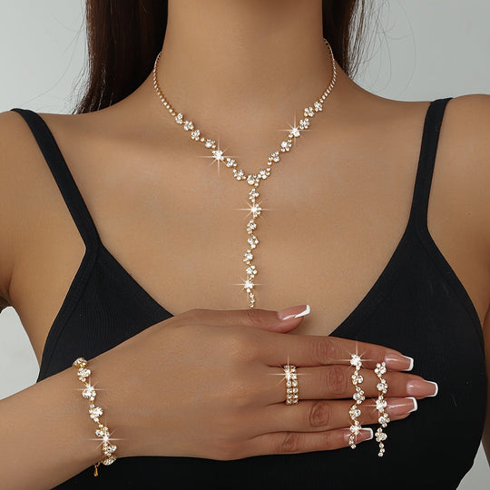 Valerine | High-End Sparkle Flower Jewelry Set